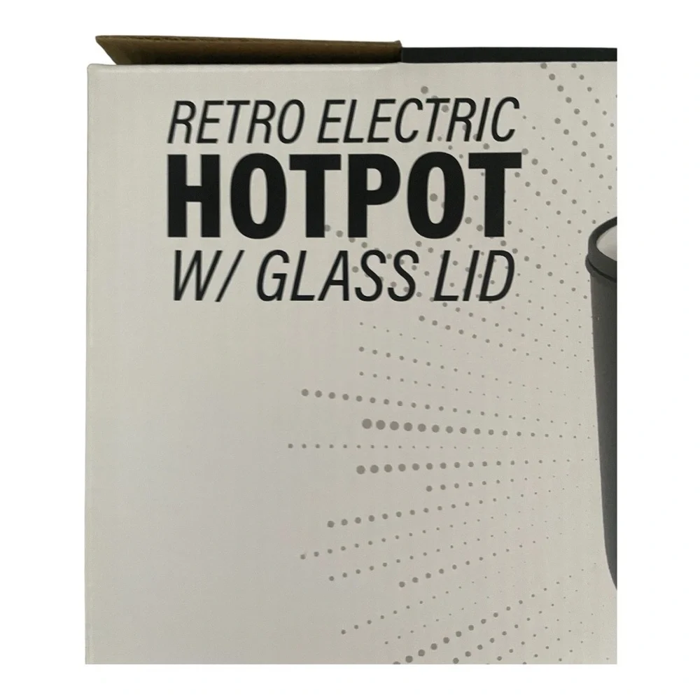 Luxe Black Electric Hotpot with Glass Lid 1.5L.